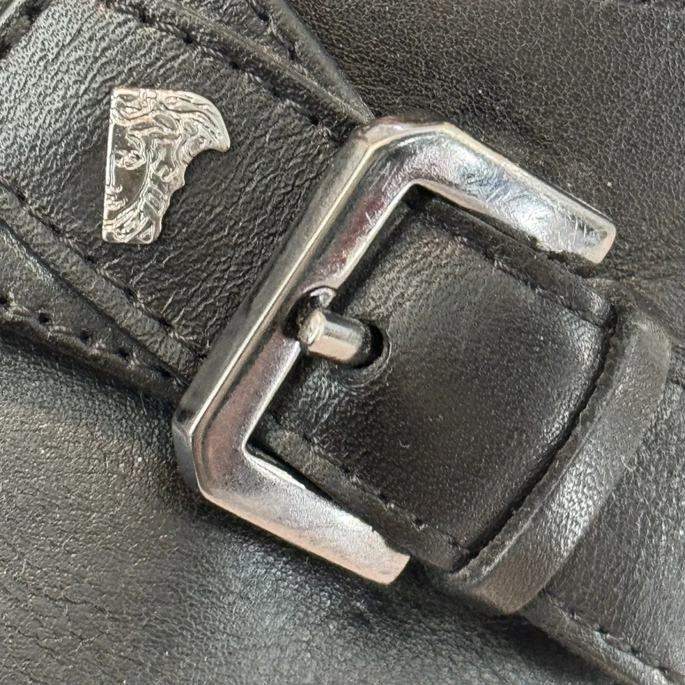 Men's Versace Black Leather Dress Shoes - Picture 4 of 8